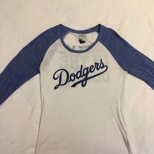 Pink Victoria Secret Dodgers Baseball Shirt